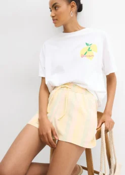 Pantalón corto de mezcla de lino vaporoso