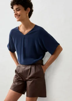Pantalón corto de napa de cordero