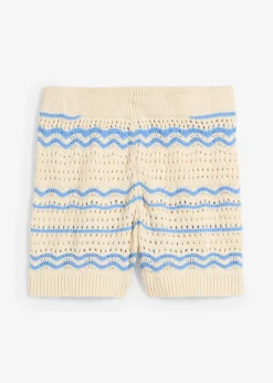 Pantalón corto de punto de mezcla de lino y algodón vaporoso
