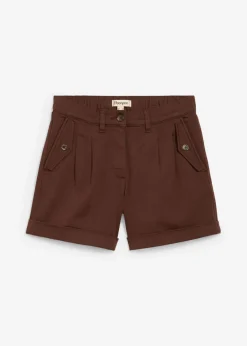 Pantalón corto de sarga con talle alto