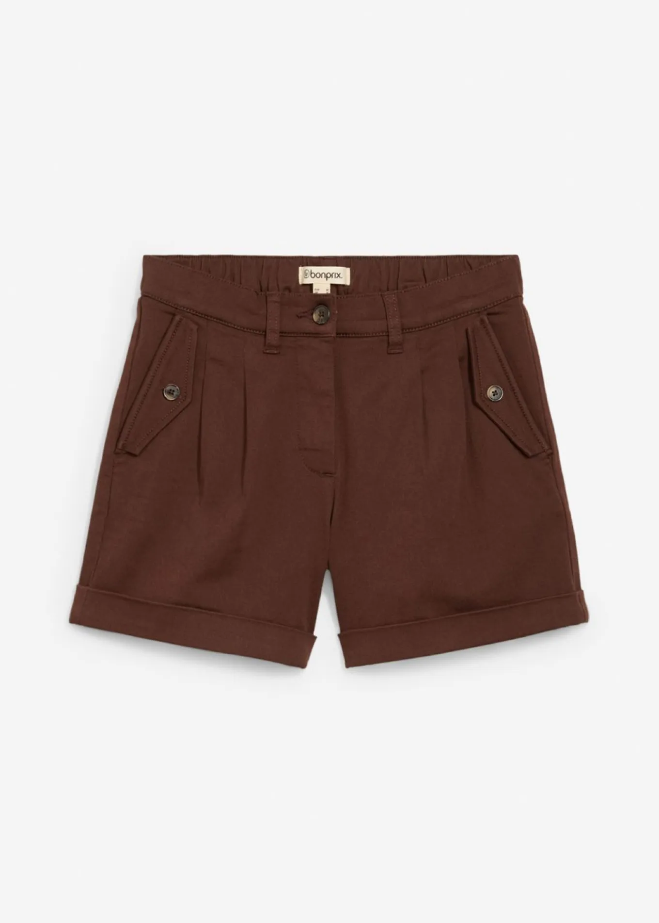 Pantalón corto de sarga con talle alto