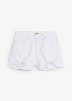 Pantalón corto de sarga con talle alto