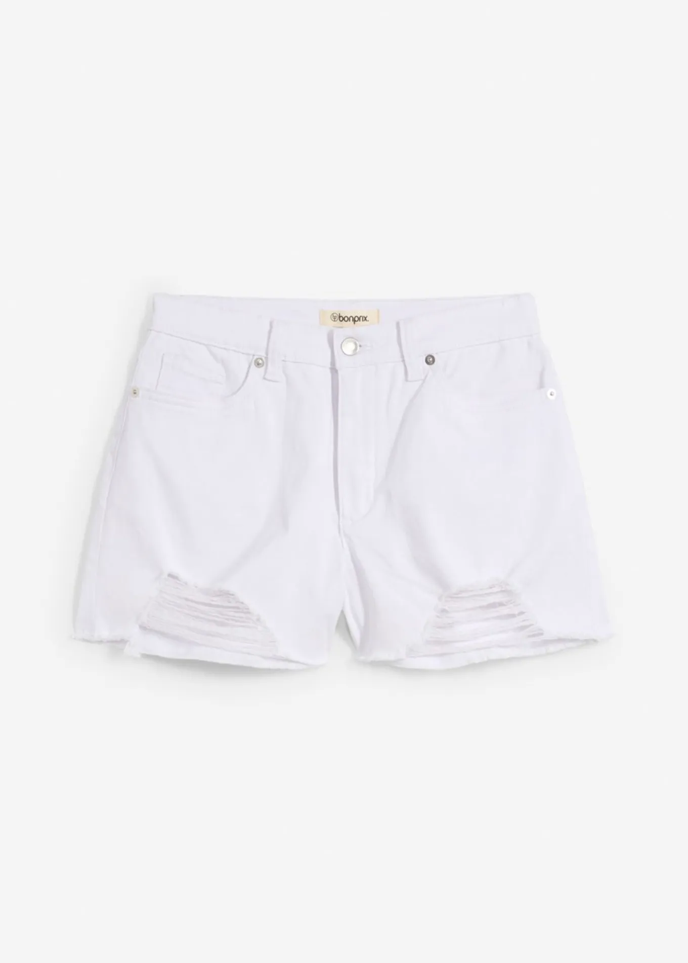 Pantalón corto de sarga con talle alto