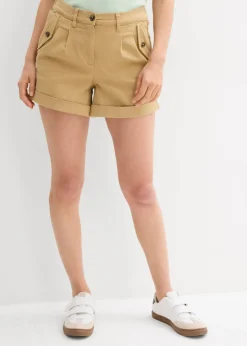 Pantalón corto de sarga con talle alto