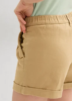 Pantalón corto de sarga con talle alto