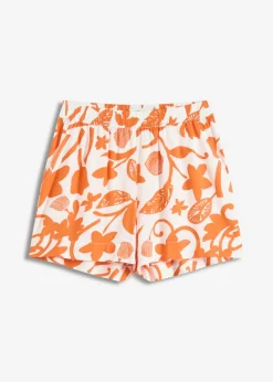 Pantalón corto estampado de viscosa fluida