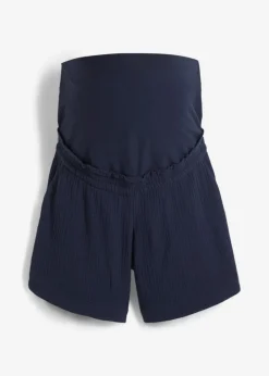 Pantalón corto premamá de muselina de algodón puro