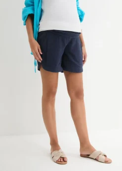 Pantalón corto premamá de muselina de algodón puro