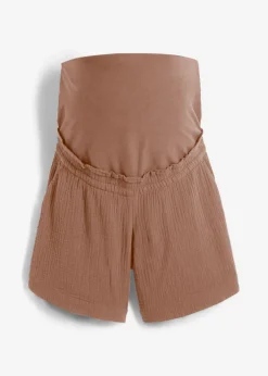 Pantalón corto premamá de muselina de algodón puro