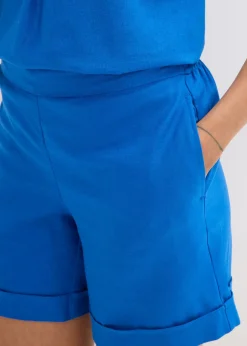 Pantalón corto sin cierre de mezcla de lino vaporoso
