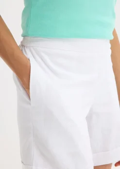 Pantalón corto sin cierre de mezcla de lino vaporoso