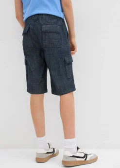 Pantalón corto tipo cargo de chambray con corte regular