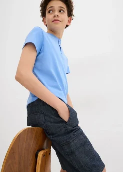Pantalón corto tipo cargo de chambray con corte regular