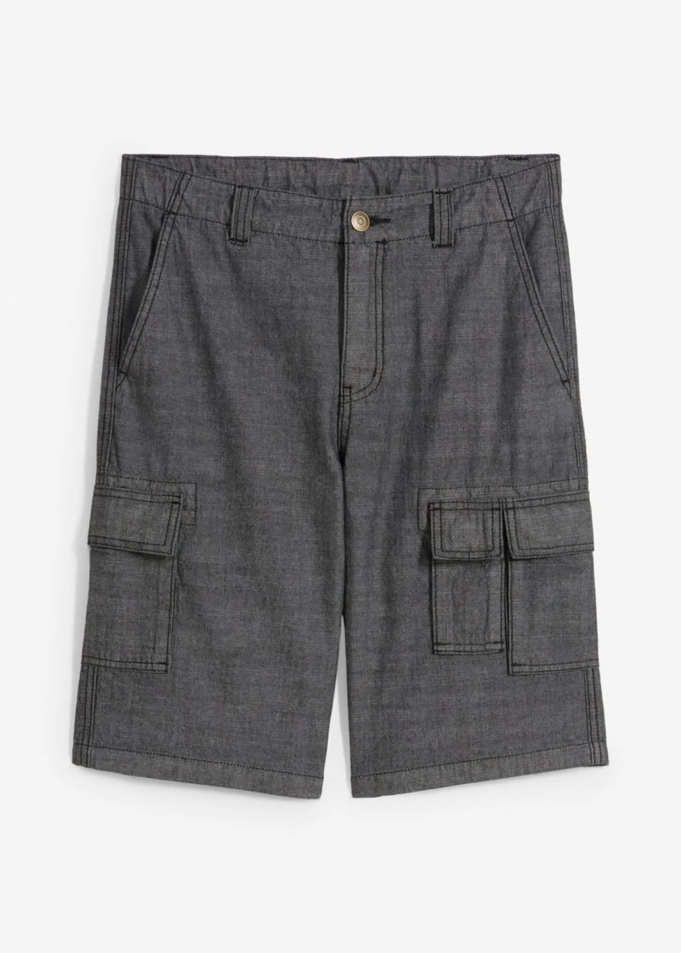 Pantalón corto tipo cargo de chambray con corte regular