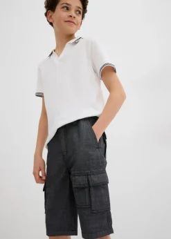 Pantalón corto tipo cargo de chambray con corte regular