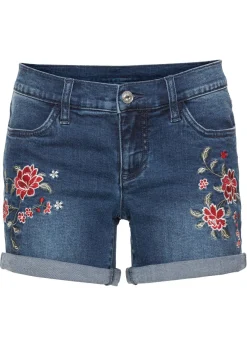 Pantalón corto vaquero con bordado