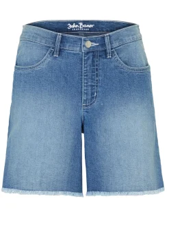 Pantalón corto vaquero con talle medio y tejido elástico