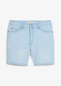 Pantalón corto vaquero elástico, loose fit, extra ancho