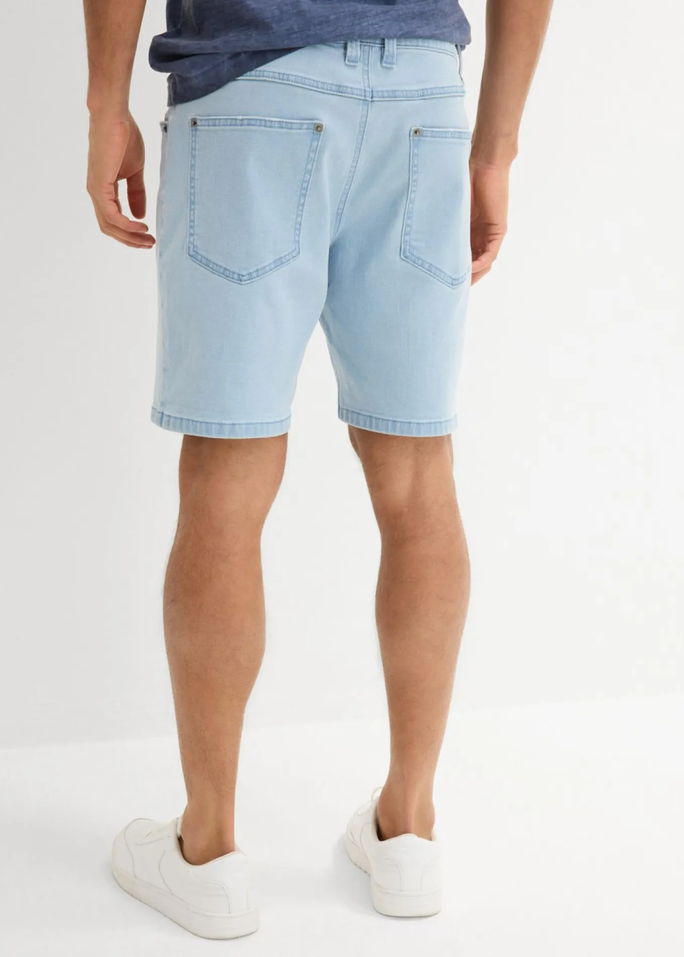 Pantalón corto vaquero elástico, loose fit, extra ancho