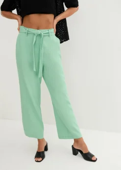 Pantalón culotte de mezcla de lino vaporosa