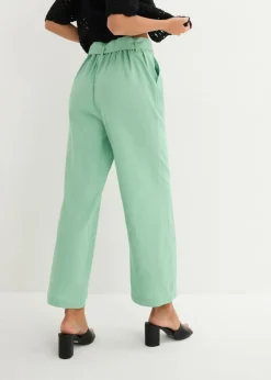 Pantalón culotte de mezcla de lino vaporosa