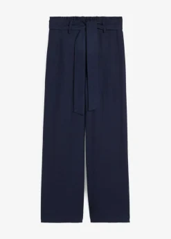 Pantalón culotte de mezcla de lino vaporosa