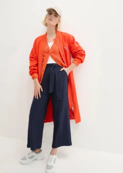 Pantalón culotte de mezcla de lino vaporosa