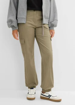 Pantalón de algodón elástico con estilo cargo