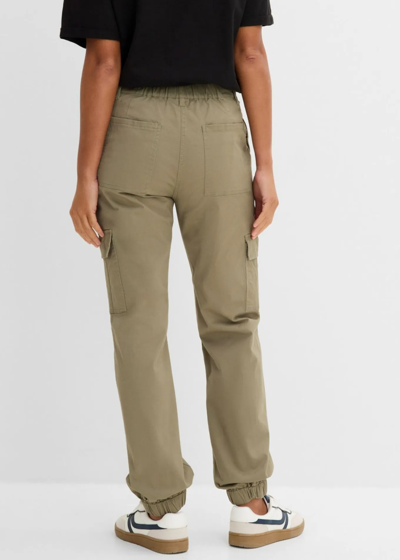 Pantalón de algodón elástico con estilo cargo