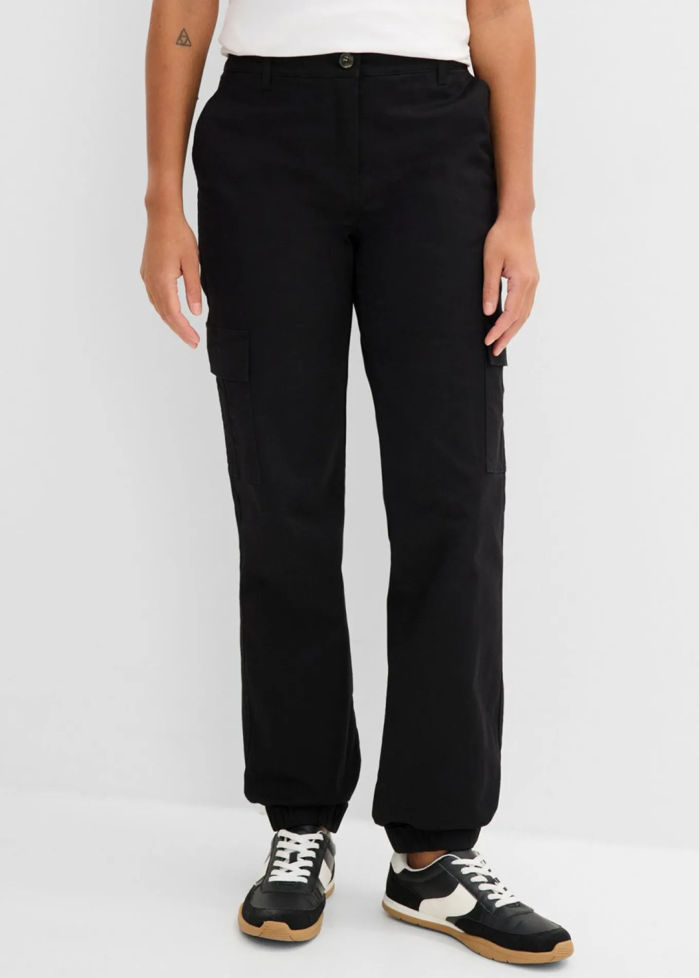 Pantalón de algodón elástico con estilo cargo
