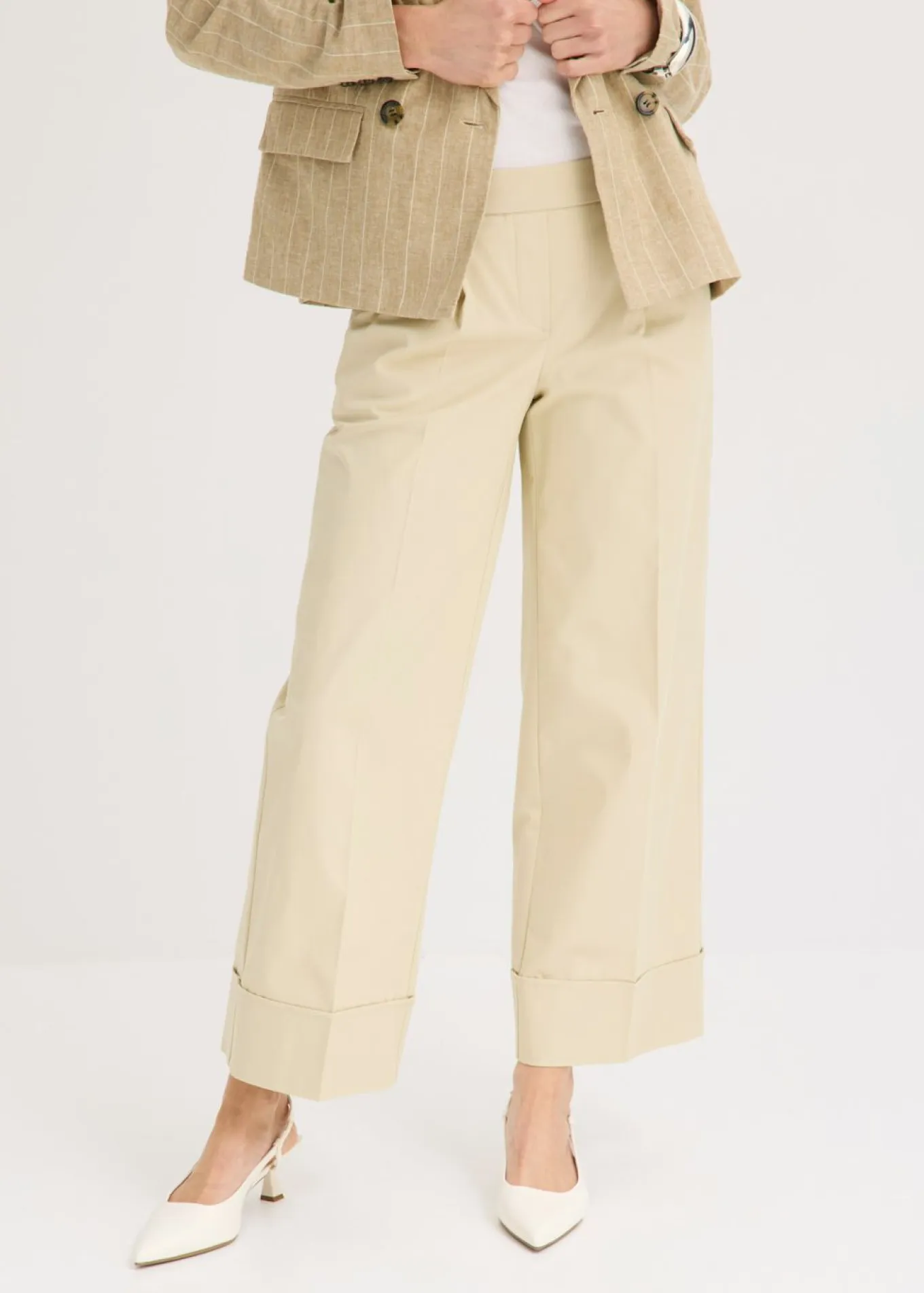 Pantalón de algodón elástico con pinzas