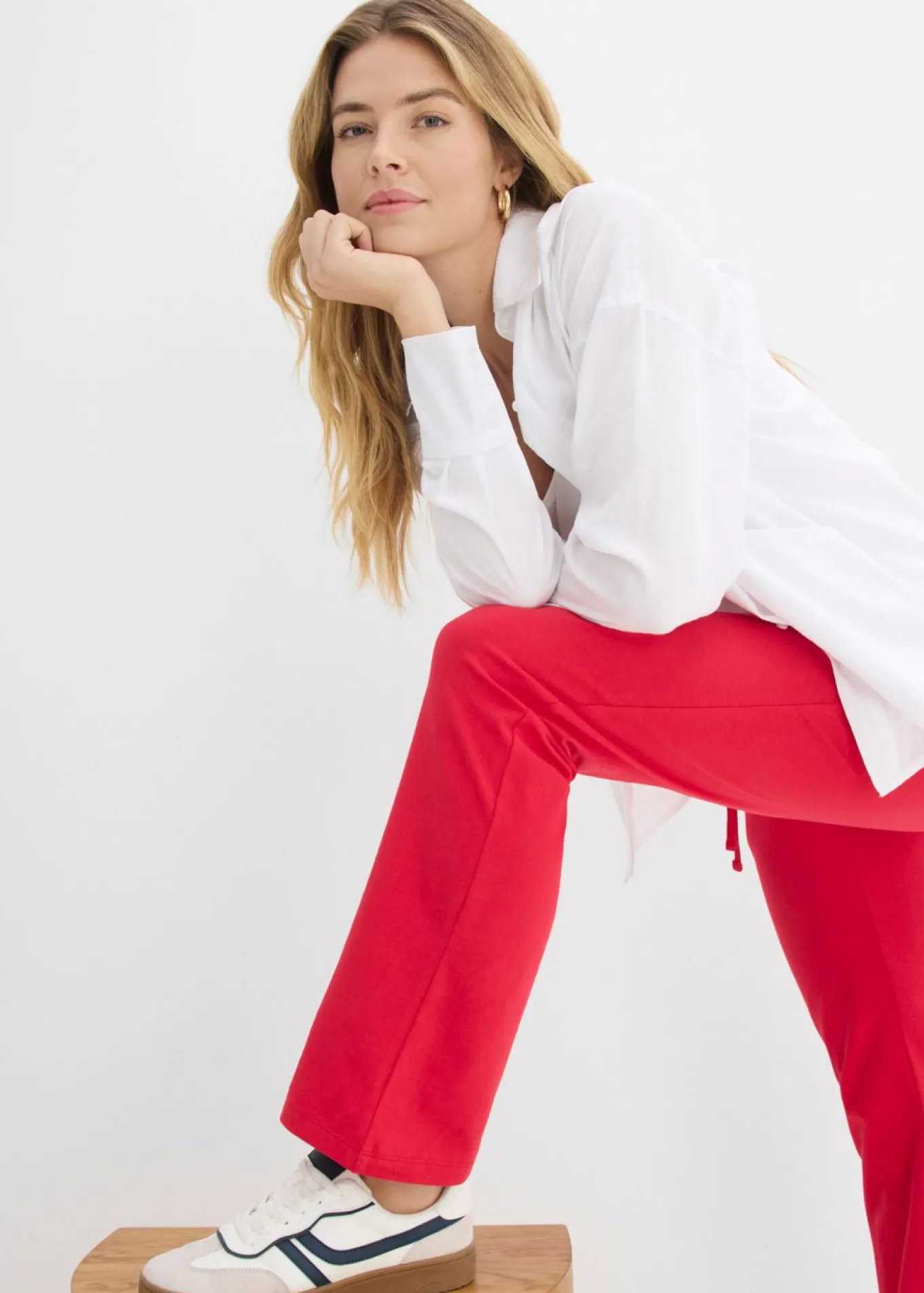 Pantalón de algodón orgánico puro con elástico