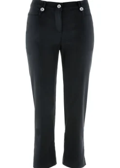 Pantalón de bengalina, largo 7/8, con cintura cómoda