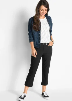 Pantalón de bengalina, largo 7/8, con cintura cómoda