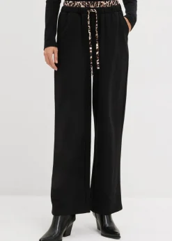Pantalón de chándal ancho con cintura en contraste