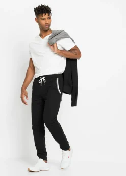 Pantalón de chándal de algodón puro con detalles en contraste