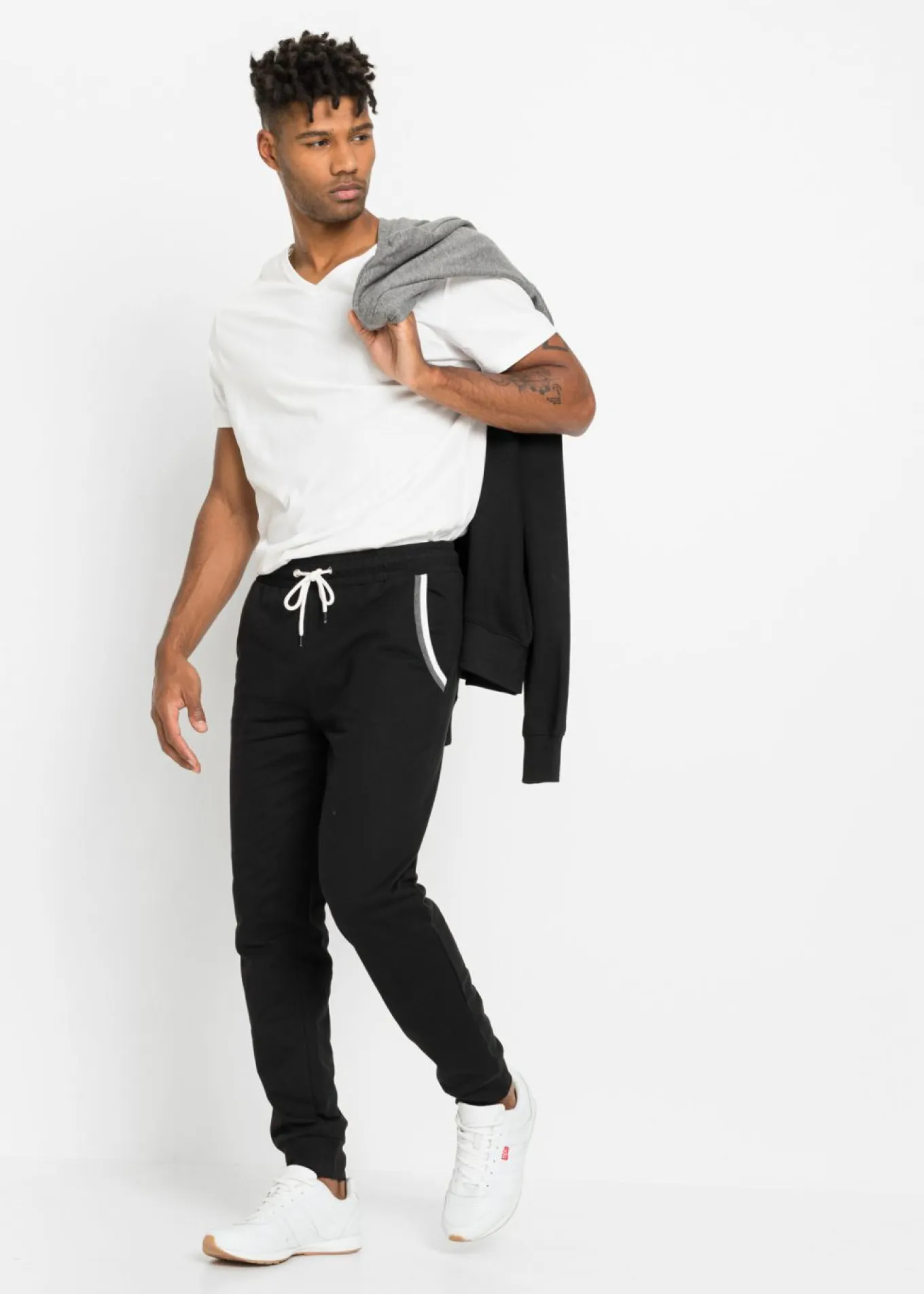 Pantalón de chándal de algodón puro con detalles en contraste