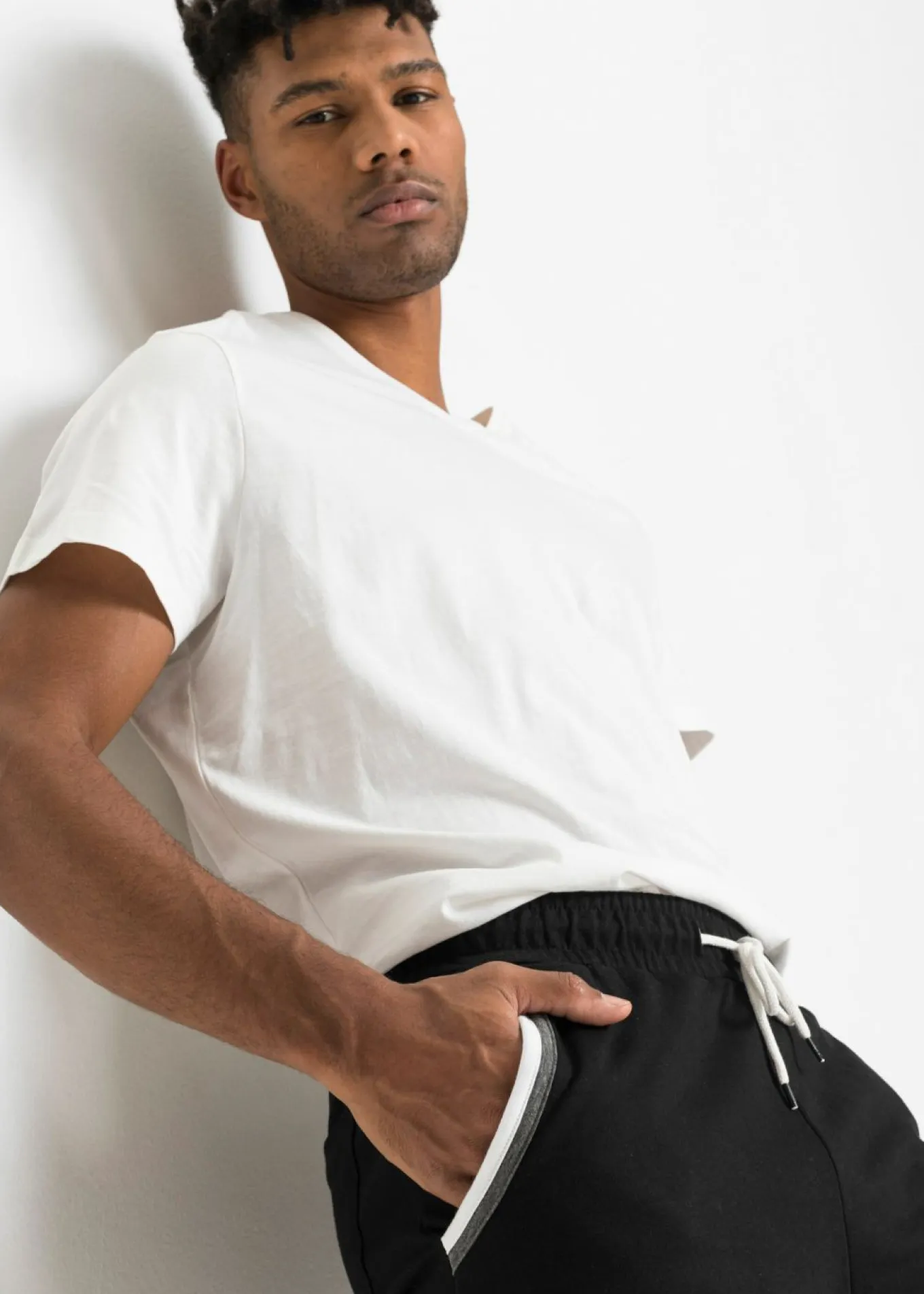 Pantalón de chándal de algodón puro con detalles en contraste