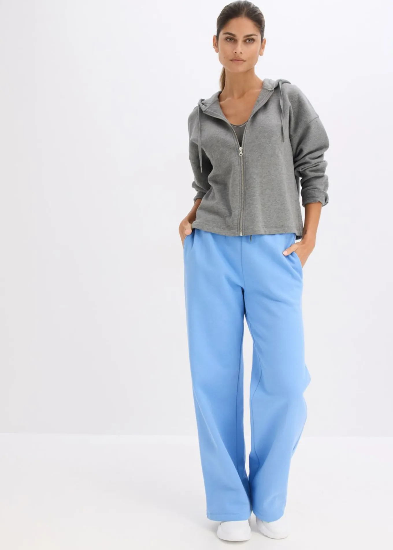 Pantalón de chándal de algodón orgánico puro con cintura alta