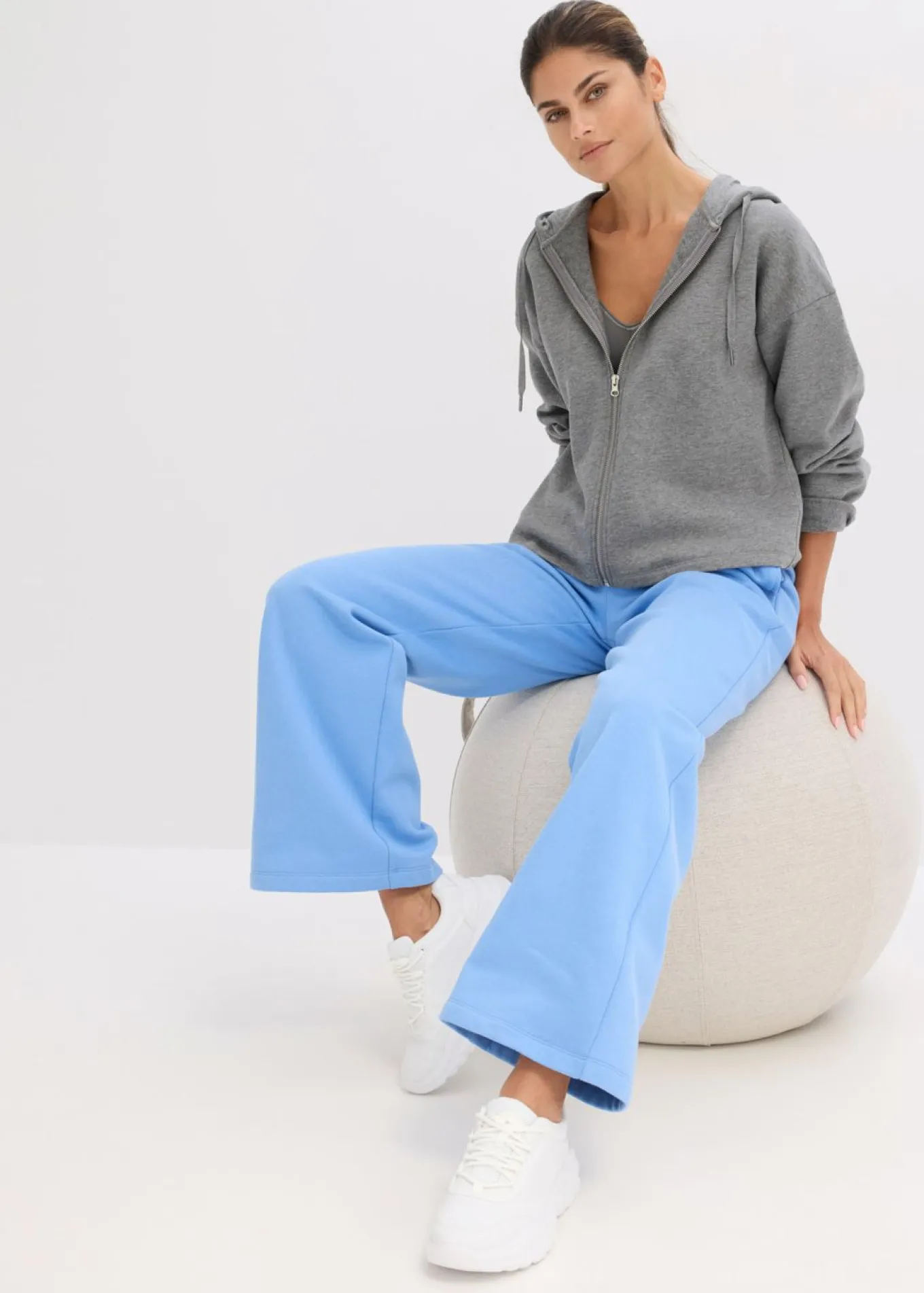 Pantalón de chándal de algodón orgánico puro con cintura alta