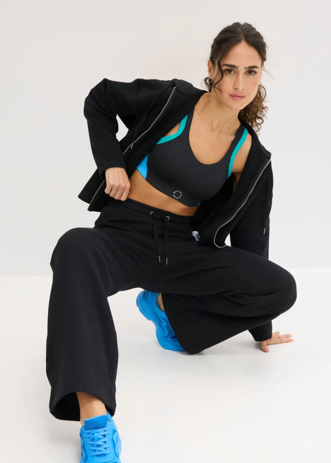 Pantalón de chándal de algodón orgánico puro con cintura alta