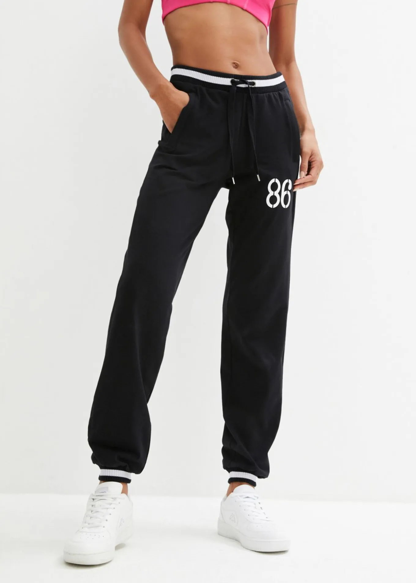 Pantalón de chándal de mezcla de algodón elástico