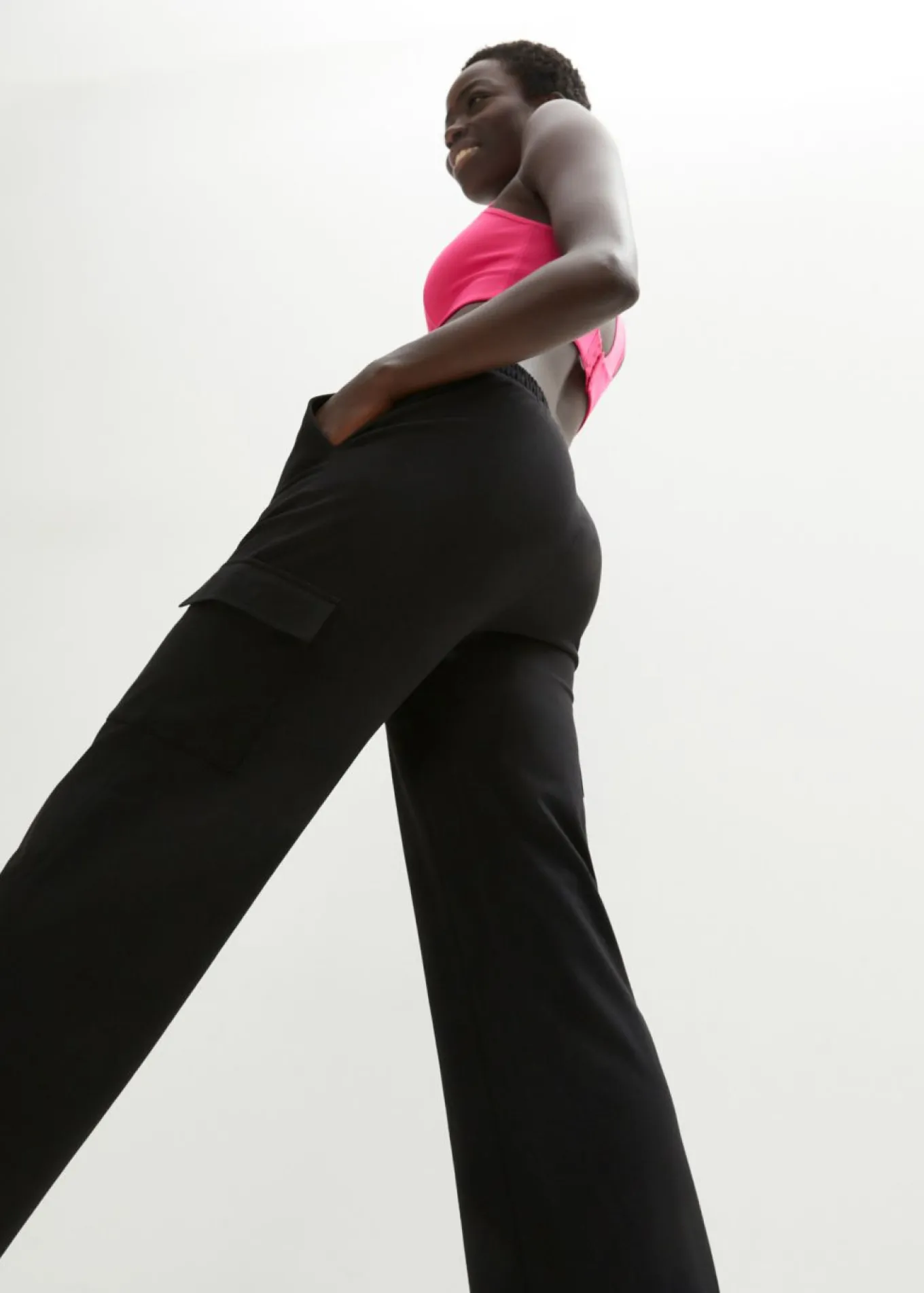 Pantalón de chándal en mezcla de algodón elástico