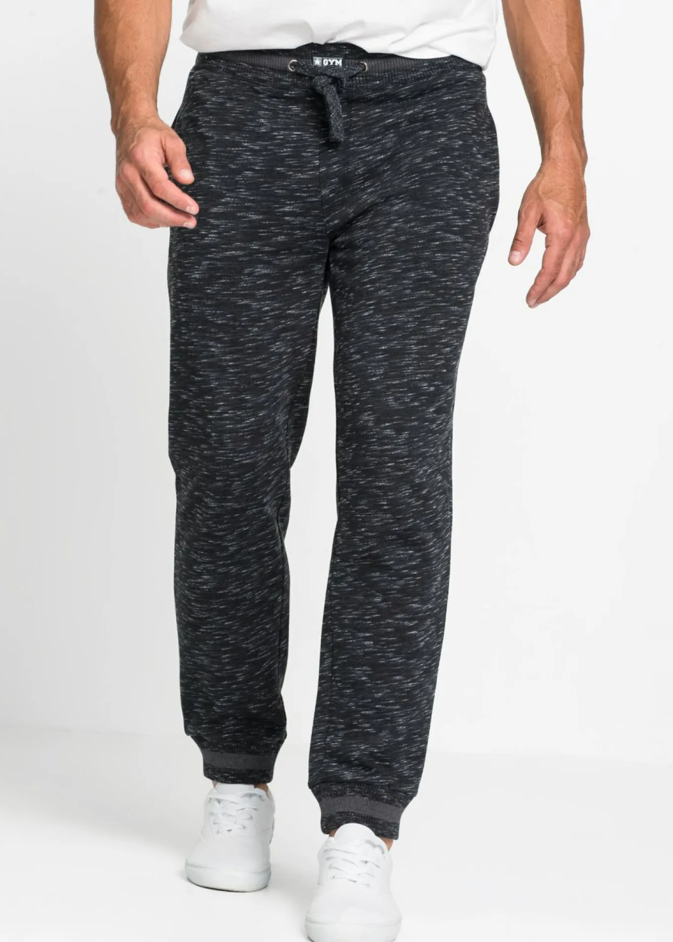 Pantalón de chándal jaspeado con cintura de canalé