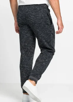 Pantalón de chándal jaspeado con cintura de canalé