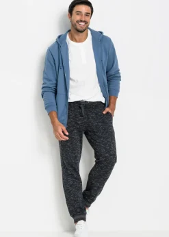 Pantalón de chándal jaspeado con cintura de canalé