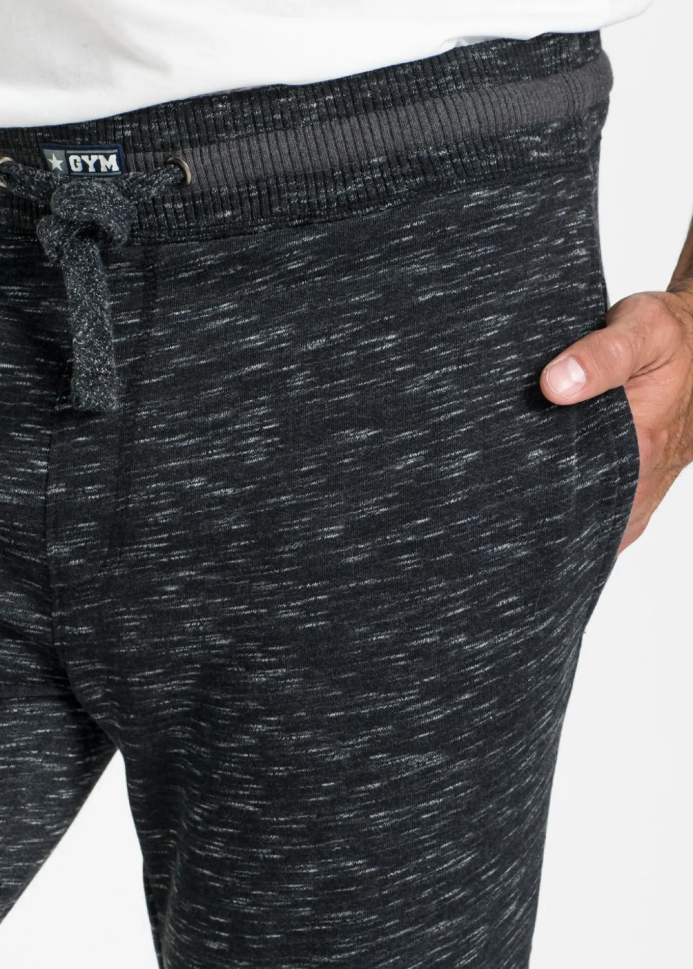 Pantalón de chándal jaspeado con cintura de canalé