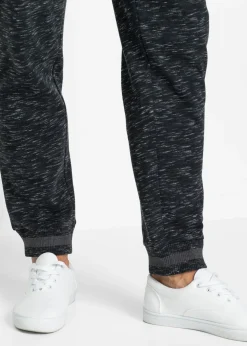Pantalón de chándal jaspeado con cintura de canalé