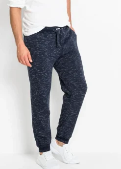 Pantalón de chándal jaspeado con cintura de canalé
