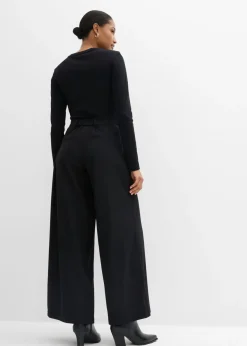 Pantalón de corte ancho con cintura cómoda